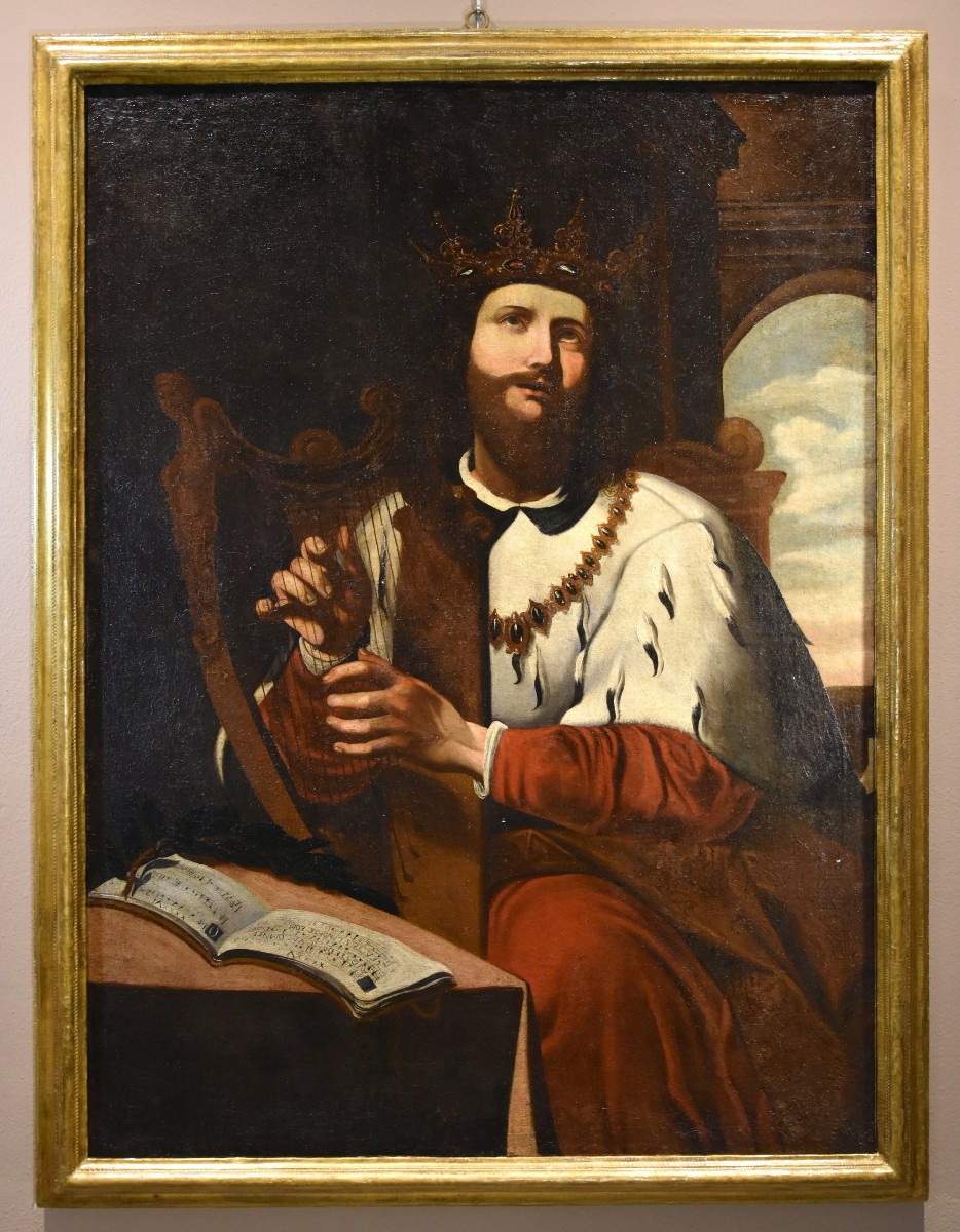 King David Playing The Harp, Ignatius De Ríes (seville, 1612 - 1661) Attributable-photo-2