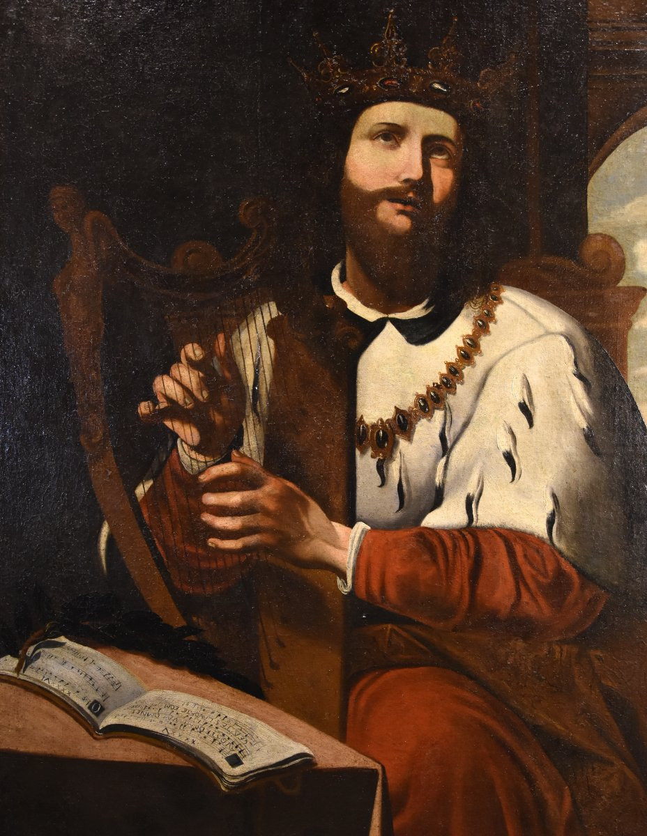 King David Playing The Harp, Ignatius De Ríes (seville, 1612 - 1661) Attributable-photo-1