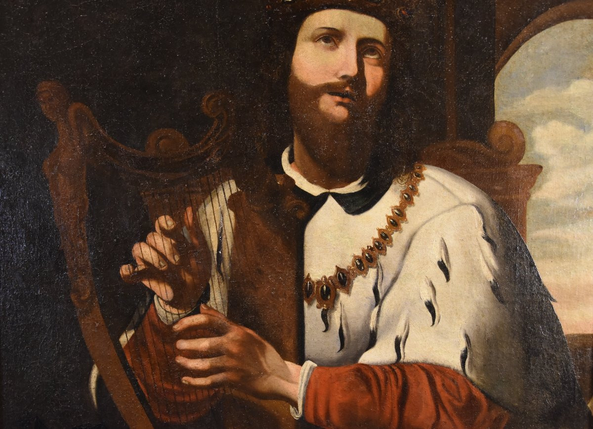 King David Playing The Harp, Ignatius De Ríes (seville, 1612 - 1661) Attributable-photo-3