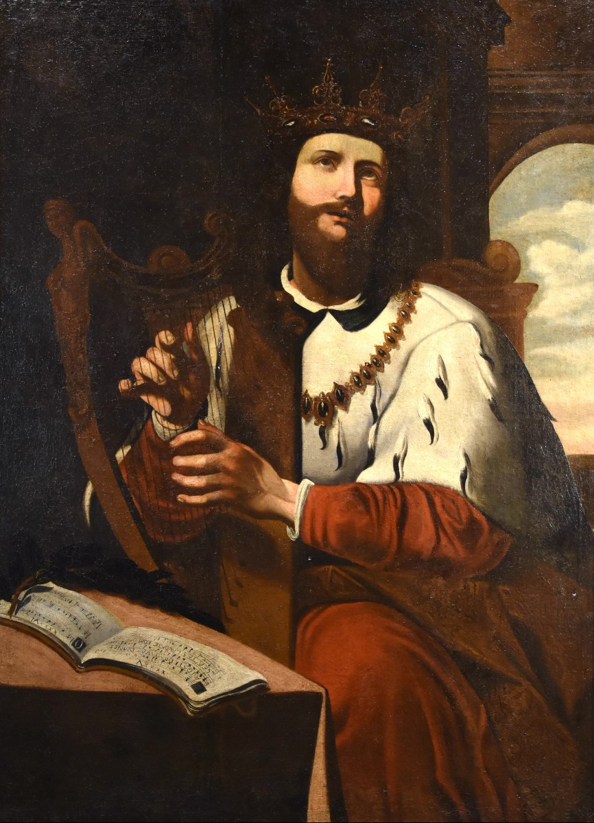 King David Playing The Harp, Ignatius De Ríes (seville, 1612 - 1661) Attributable