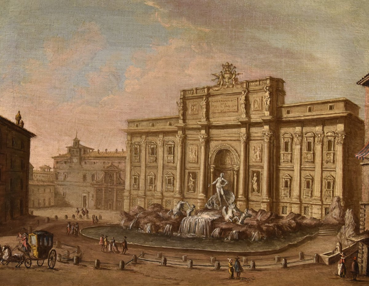 View Of Rome With The Trevi Fountain, Giovanni Giacomo Van Lint (rome 1723 - 1790) Attributed-photo-2