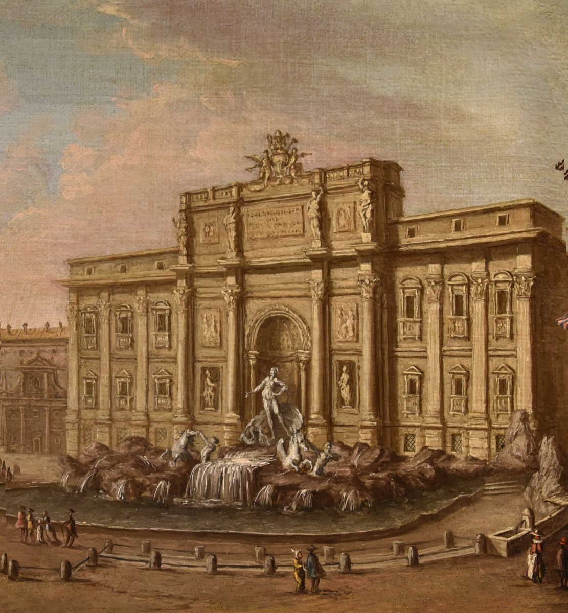 View Of Rome With The Trevi Fountain, Giovanni Giacomo Van Lint (rome 1723 - 1790) Attributed-photo-3