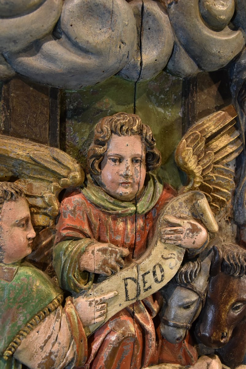 High Relief Sculpture Depicting The Nativity, Spain (seville) 16th Century-photo-3