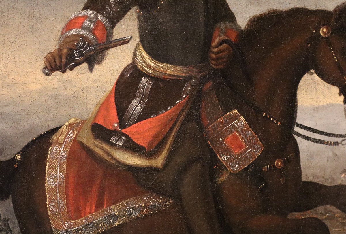 Equestrian Portrait With Battle Scene, Circle Of Adam Frans Van Der Meulen (1632 – 1690)-photo-5