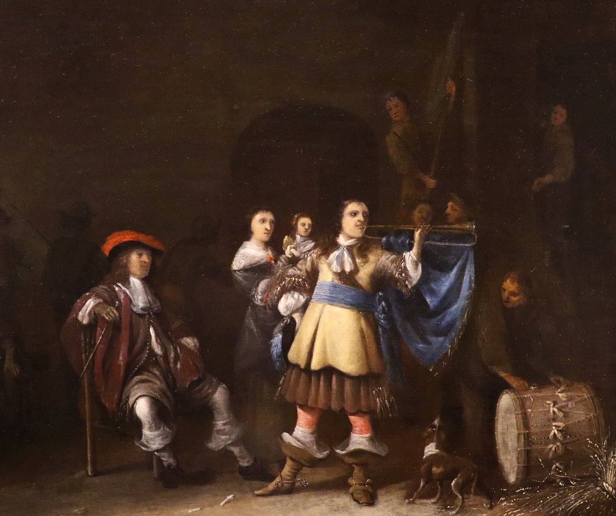 Guards With Bugler, Anthony Palamedesz (delft 1601 - Amsterdam 1673) - Signed And Dated-photo-2
