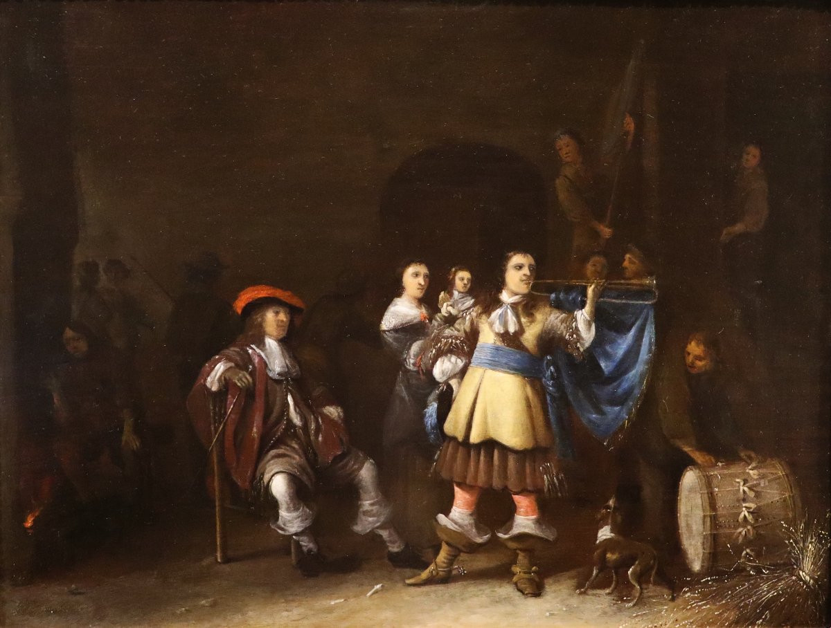 Guards With Bugler, Anthony Palamedesz (delft 1601 - Amsterdam 1673) - Signed And Dated-photo-1
