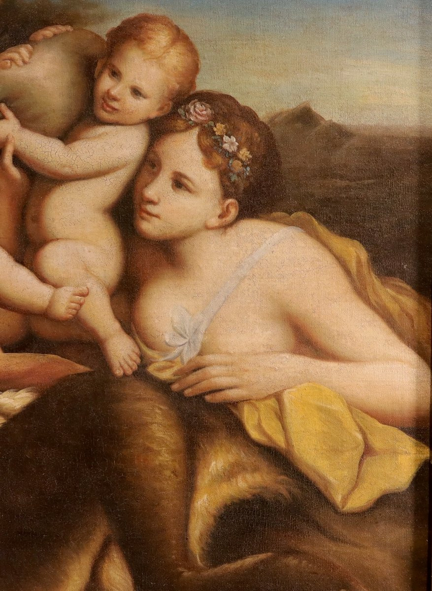 Faune, nymphe et deux putti, Pietro Liberi (Padoue 1605 - Venise 1687) suiveur-photo-2