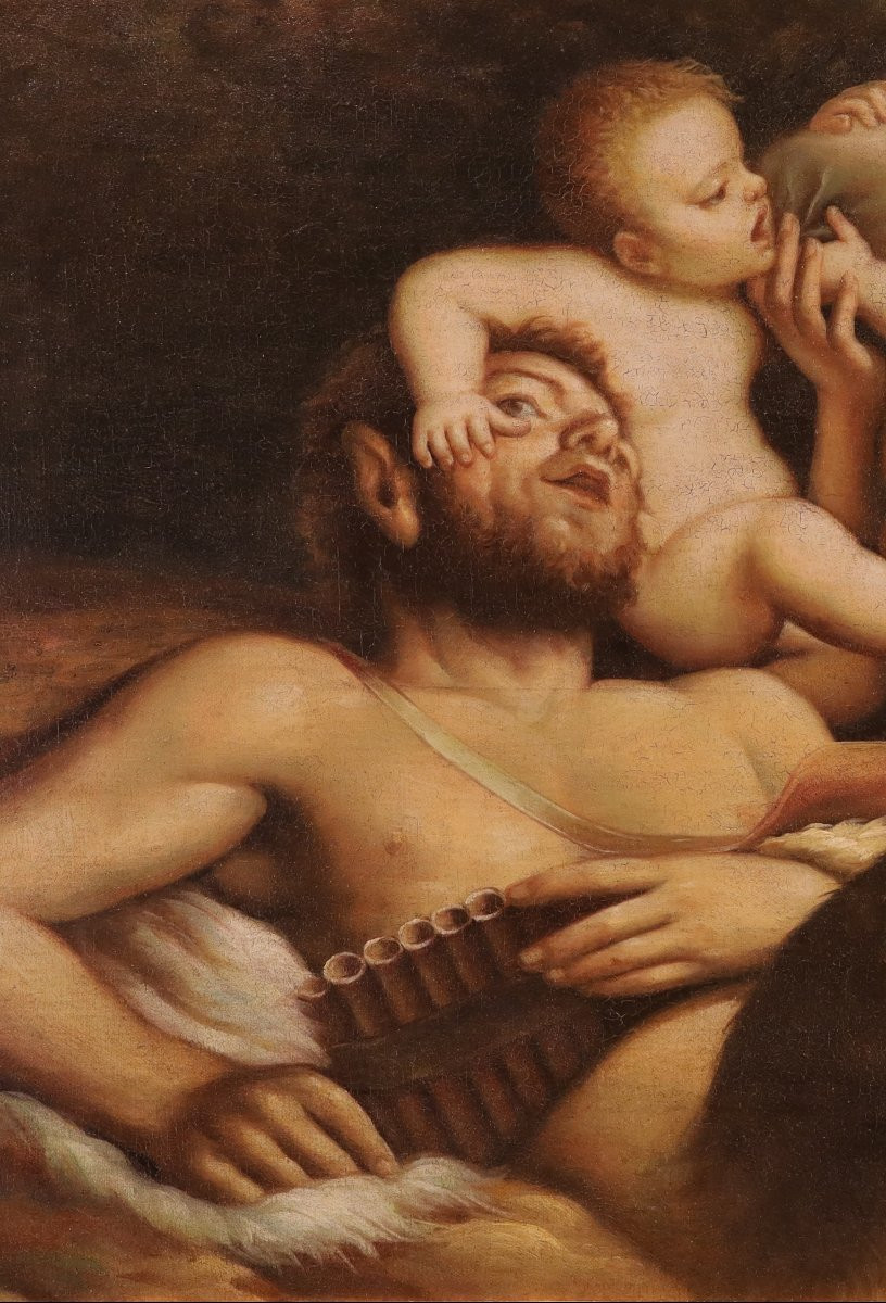 Faune, nymphe et deux putti, Pietro Liberi (Padoue 1605 - Venise 1687) suiveur-photo-3