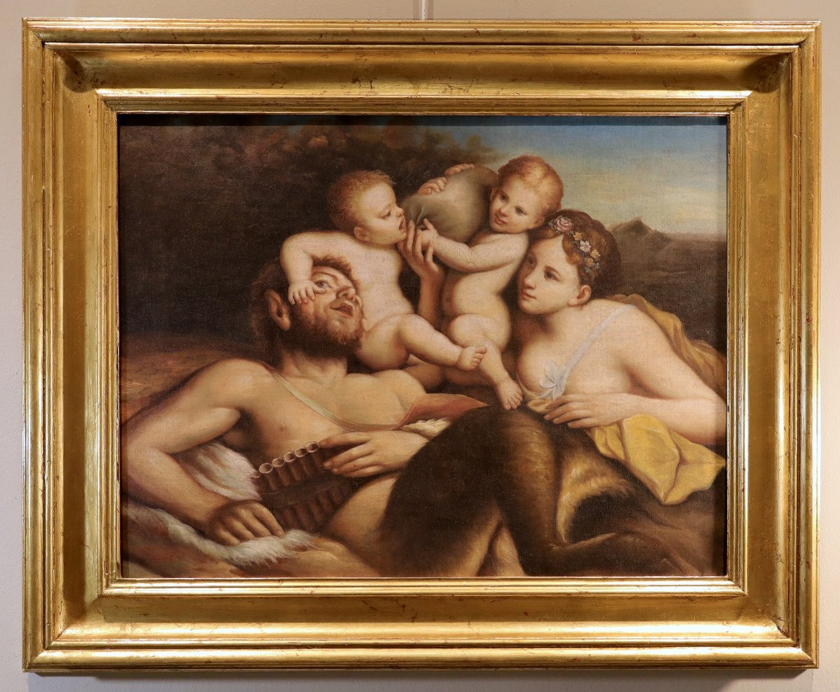 Faune, nymphe et deux putti, Pietro Liberi (Padoue 1605 - Venise 1687) suiveur-photo-4