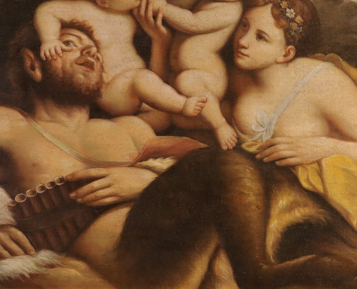 Faune, nymphe et deux putti, Pietro Liberi (Padoue 1605 - Venise 1687) suiveur-photo-2