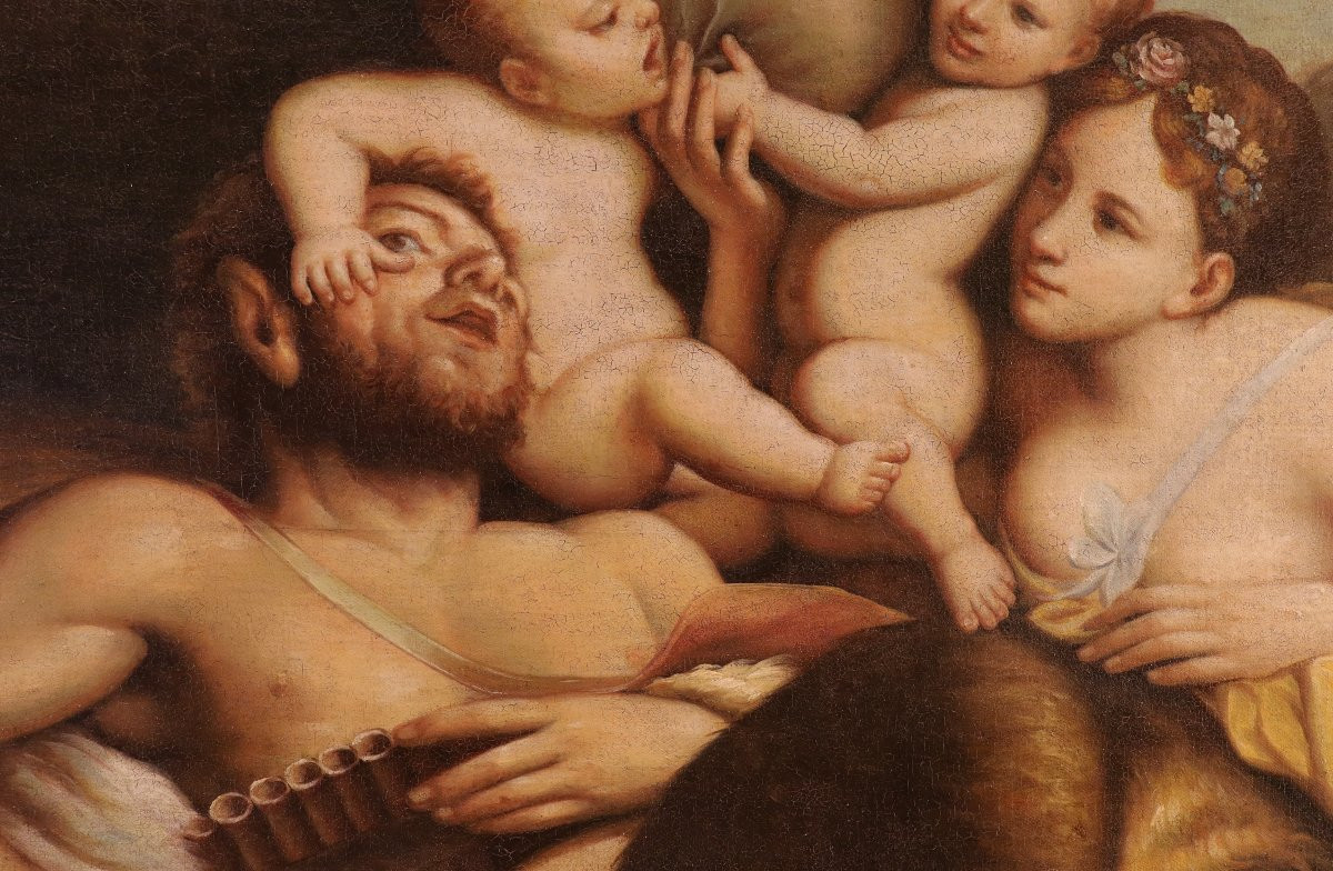 Faune, nymphe et deux putti, Pietro Liberi (Padoue 1605 - Venise 1687) suiveur-photo-4