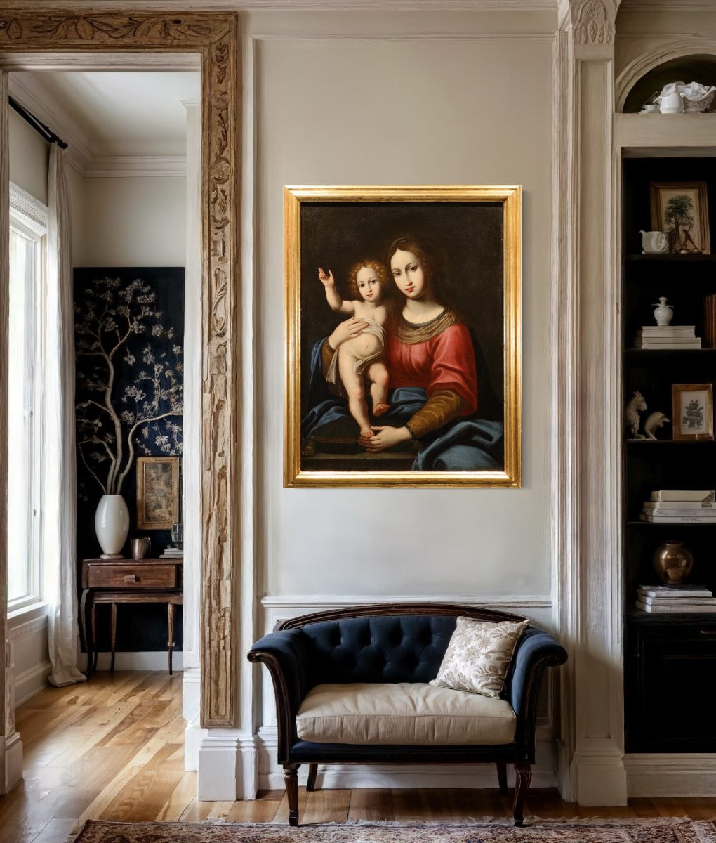 Madonna And Child, Workshop Of Alessandro Allori (florence 1535 - 1607)-photo-2