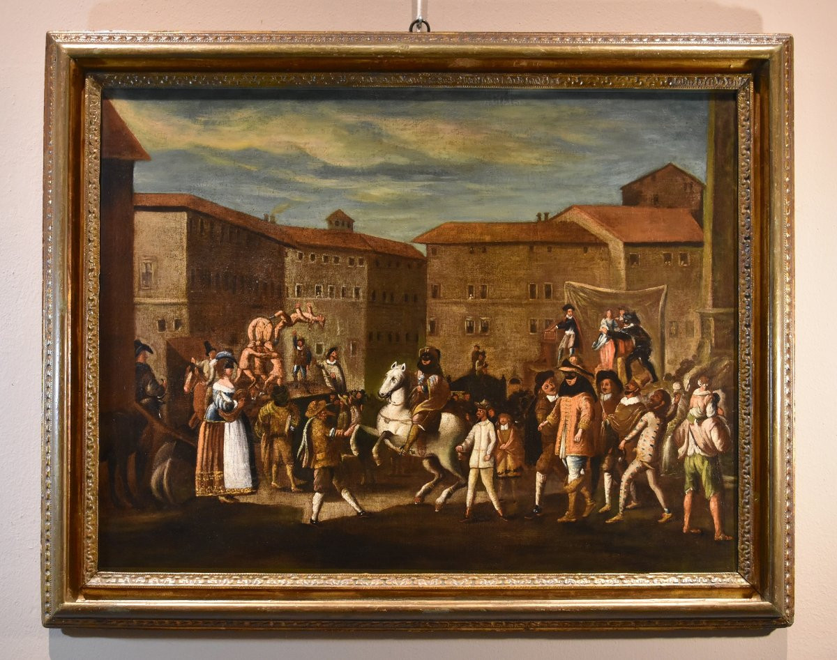 Carnaval à Rome in Piazza Navona, atelier de Michelangelo Cerquozzi (1602 - 1660)-photo-2