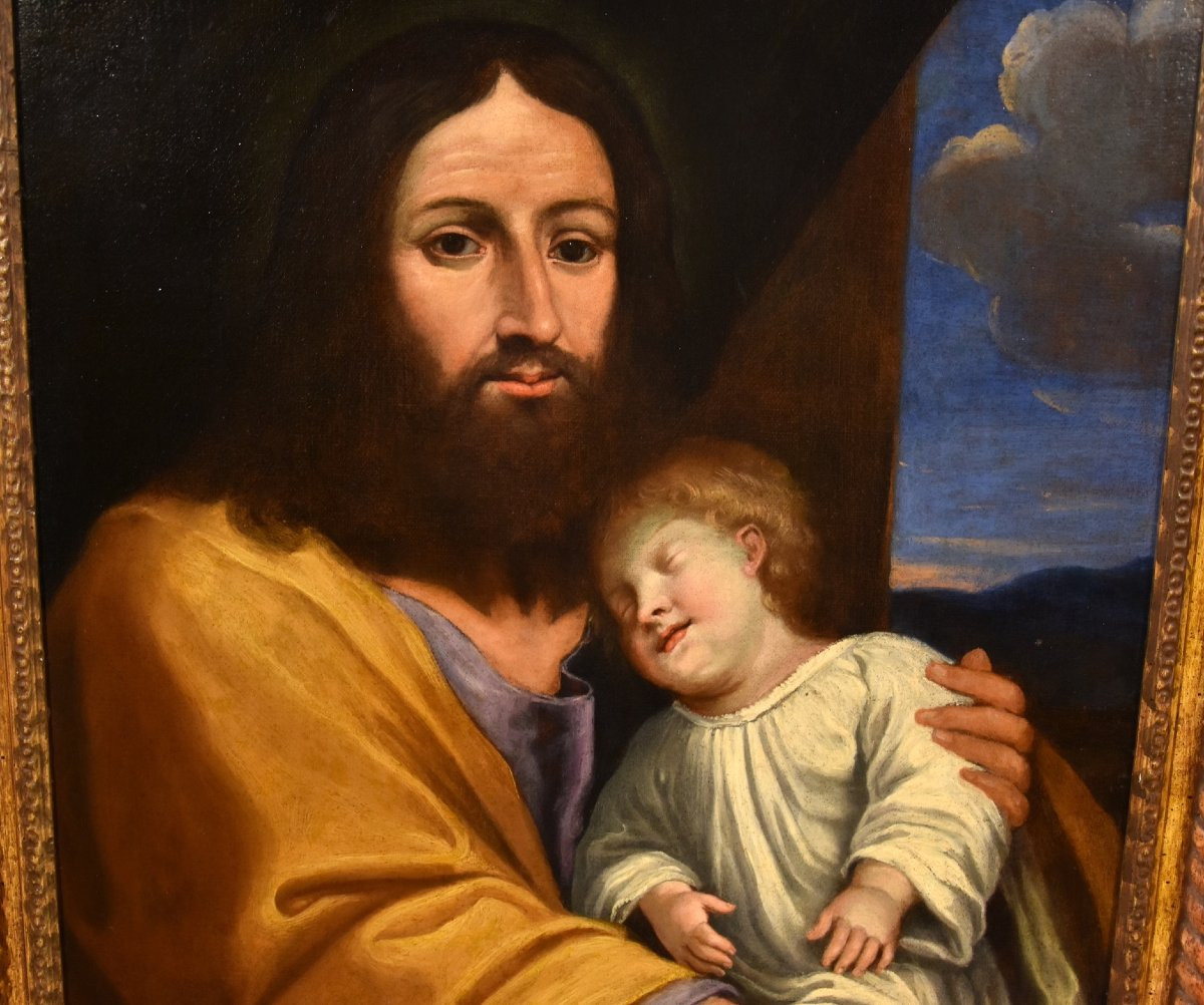 Jésus Avec Le Fils Du Client, Giovan Battista Salvi (1609 - 1685) Cercle / Suiveur-photo-6