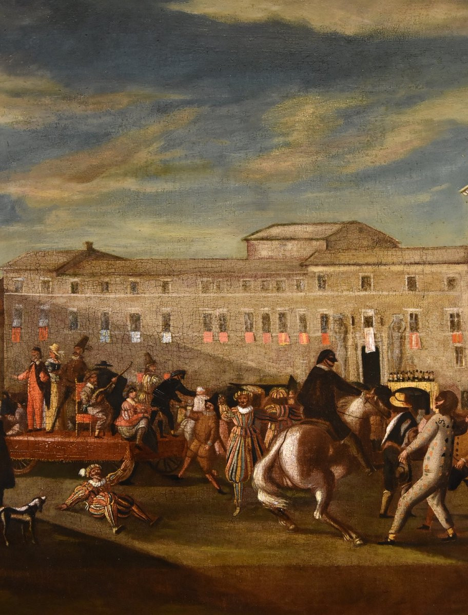 Carnival In Rome In Piazza Colonna, Roman School Of Bamboccianti (mid-17th Century)-photo-4