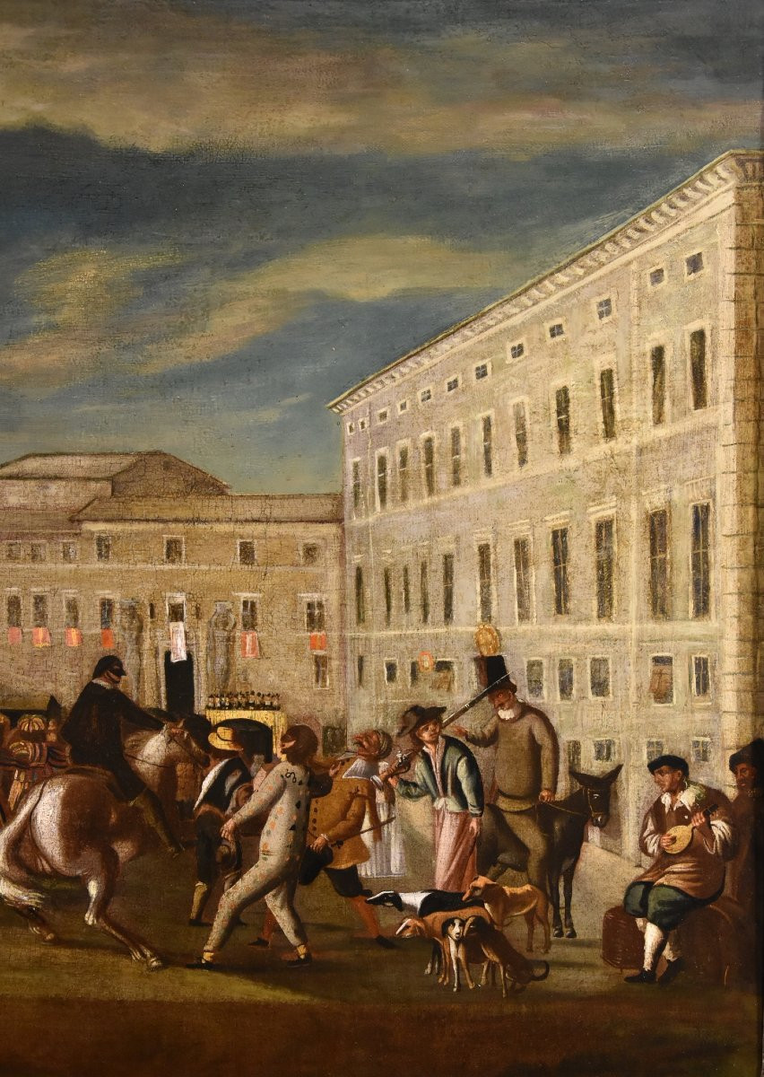 Carnival In Rome In Piazza Colonna, Roman School Of Bamboccianti (mid-17th Century)-photo-1