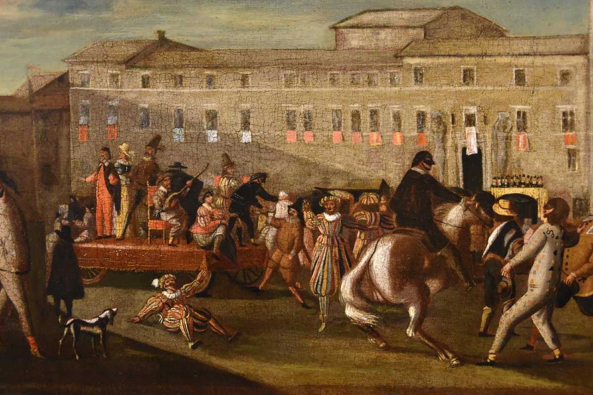 Carnival In Rome In Piazza Colonna, Roman School Of Bamboccianti (mid-17th Century)-photo-3