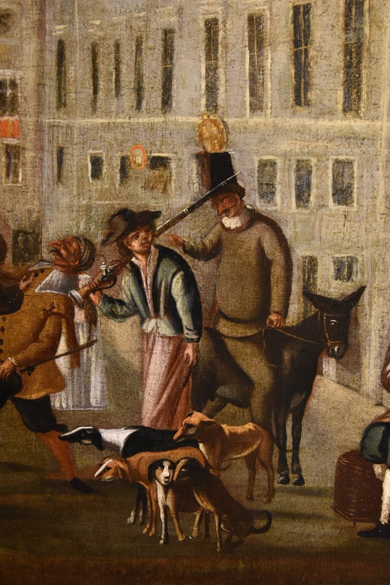 Carnival In Rome In Piazza Colonna, Roman School Of Bamboccianti (mid-17th Century)-photo-7