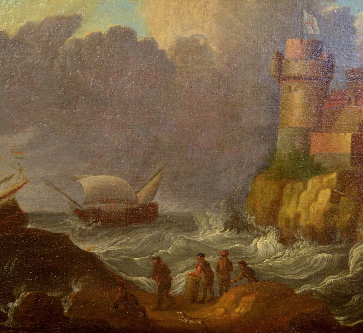Pair Of Coastal Landscapes, Peter Van De Velde (antwerp 1634-1714) Circle Of-photo-3