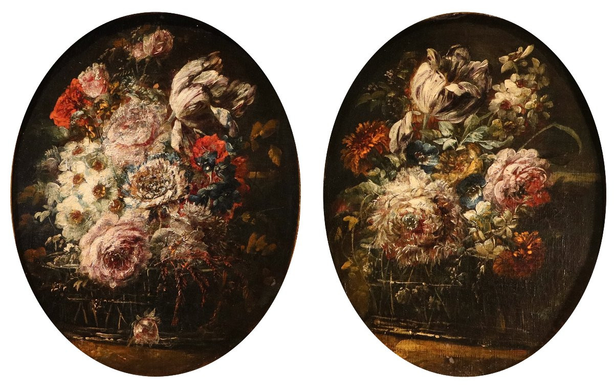 Paire de natures mortes de fleurs, Margherita Caffi (Crémone 1647 – Milan 1710) atelier de-photo-8