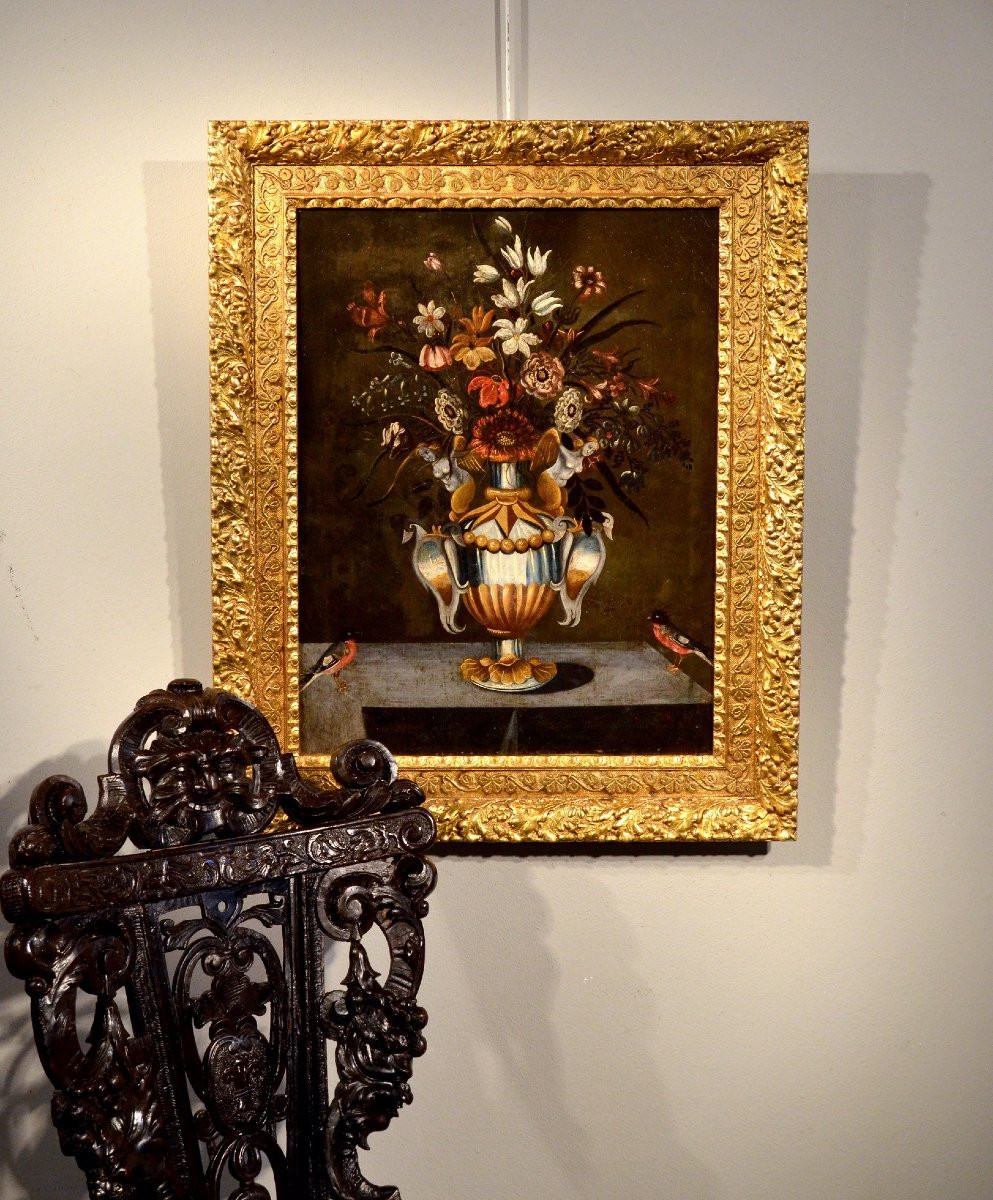 Fleurs Dans Un Vase Classique, Maître Du Vase Aux Grotesques (rome, XVIIe Siècle)-photo-1