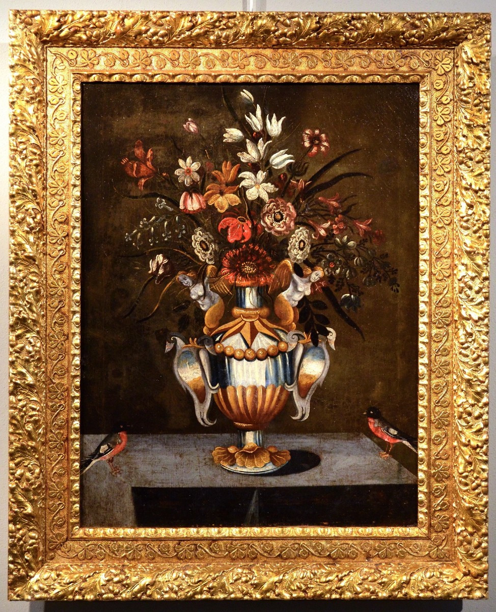 Fleurs Dans Un Vase Classique, Maître Du Vase Aux Grotesques (rome, XVIIe Siècle)