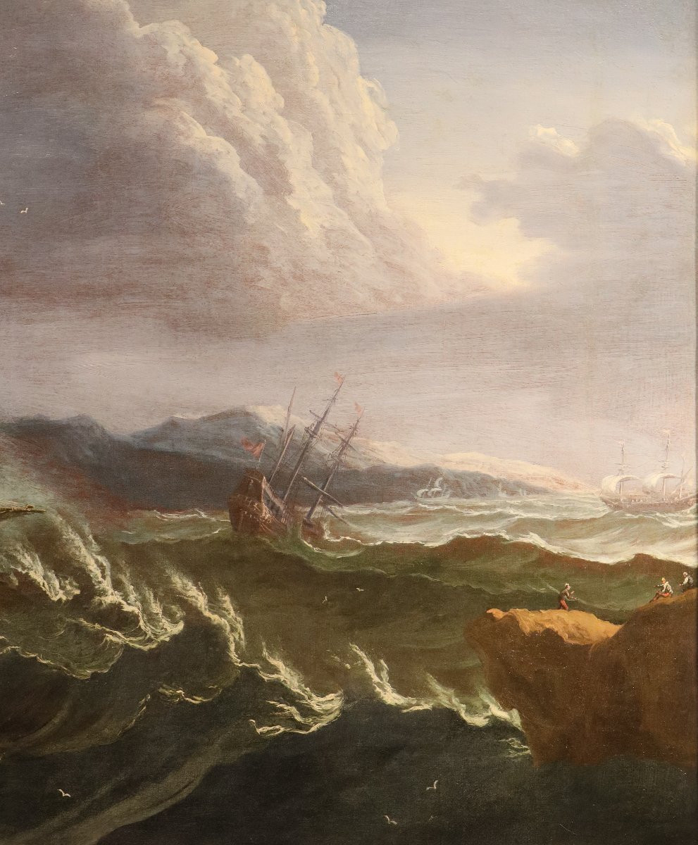 Stormy Sea With Ships, Matthieu Van Plattenberg (antwerp 1608 - Paris 1660)-photo-6