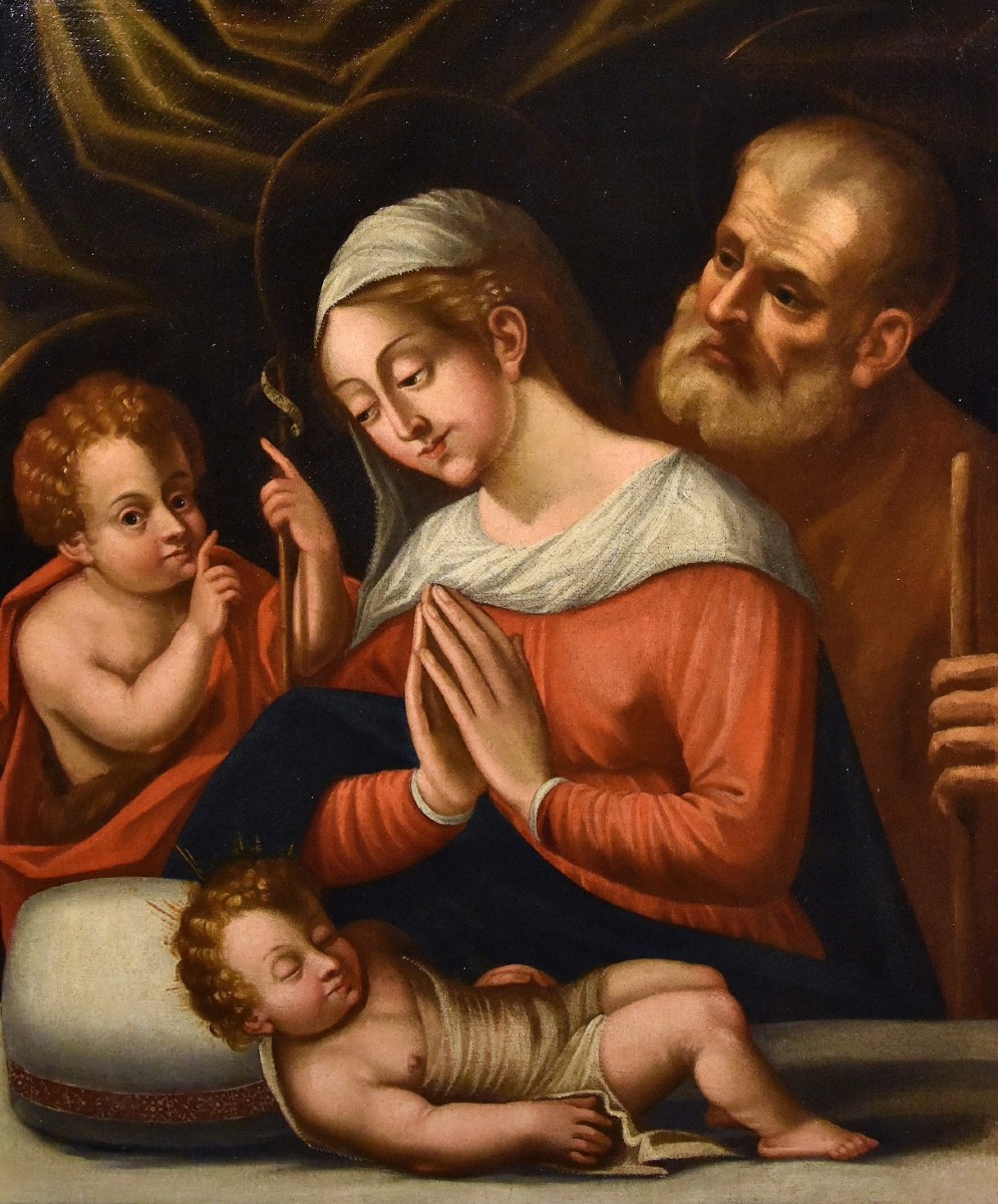 Holy Family With The Infant Saint John The Baptist, Battista Ramenghi (1521 - 1601) Circle