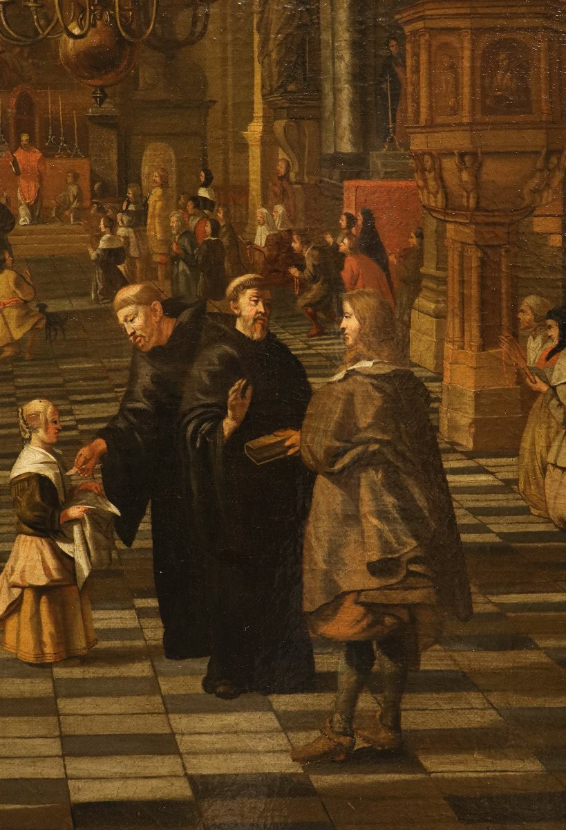 Hendrick Corneliszoon van Vliet (Delft, 1612 – Delft, 1675), Intérieur d'une église flamande-photo-4