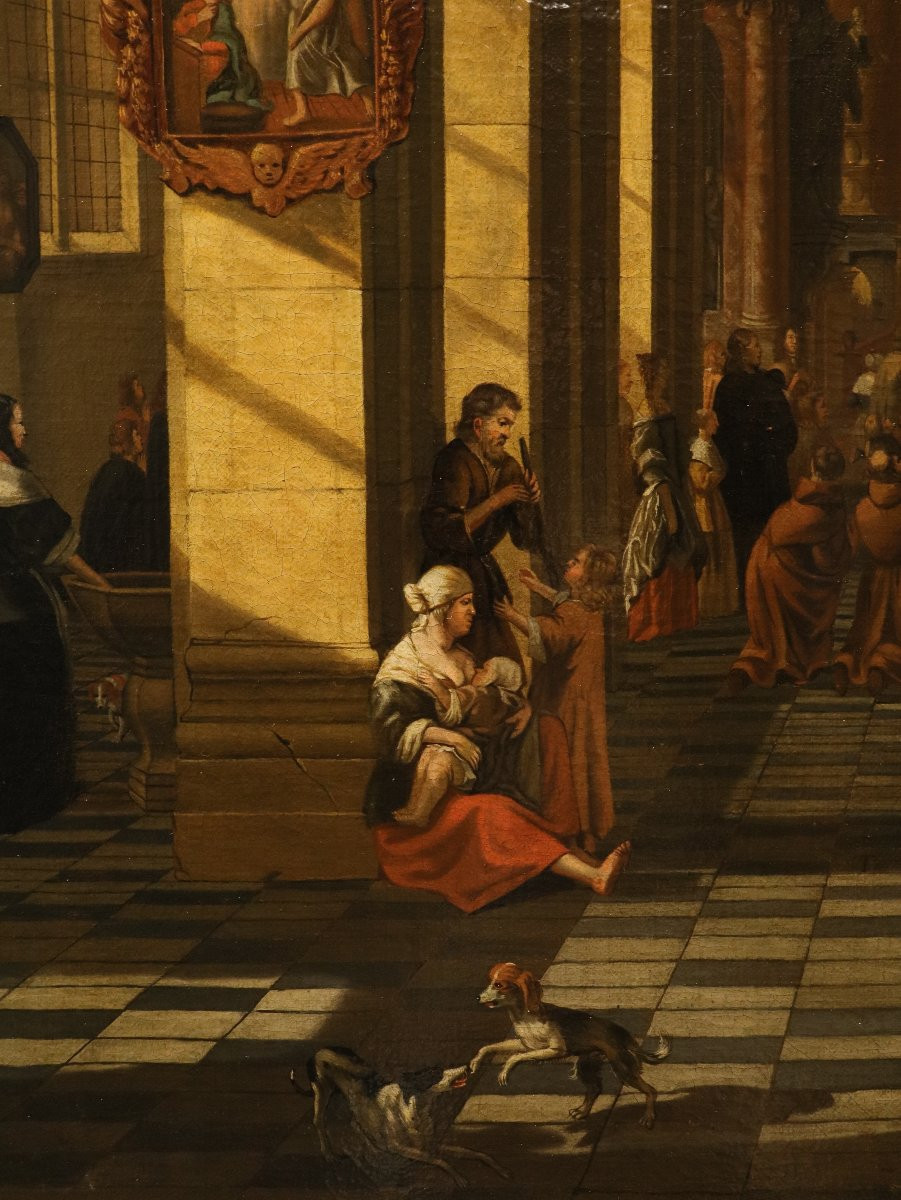 Hendrick Corneliszoon van Vliet (Delft, 1612 – Delft, 1675), Intérieur d'une église flamande-photo-5