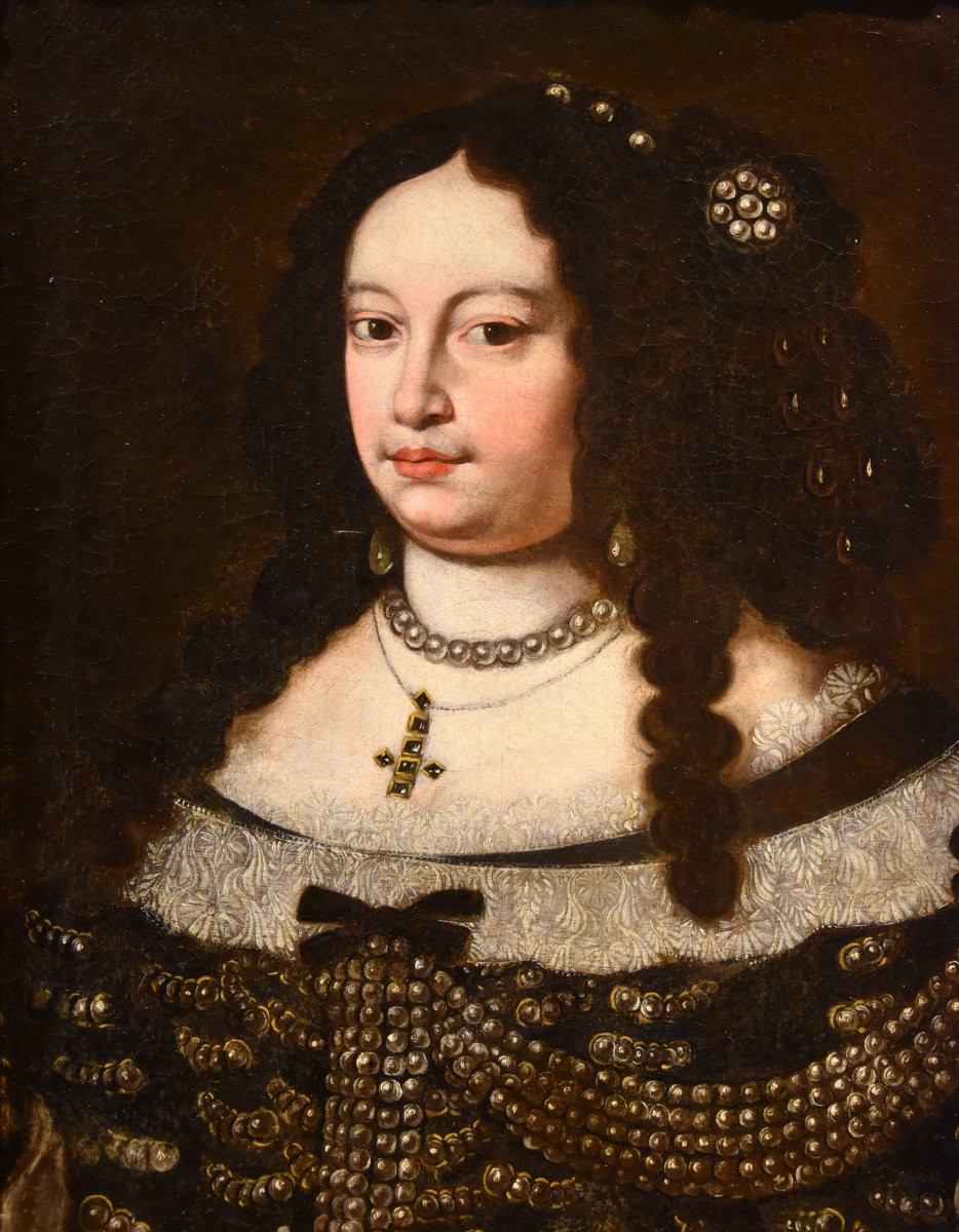 Portrait Of The Duchess Vittoria Farnese d'Este, Jan Van Gelder (antwerp 1621 – Modena 1685)-photo-2