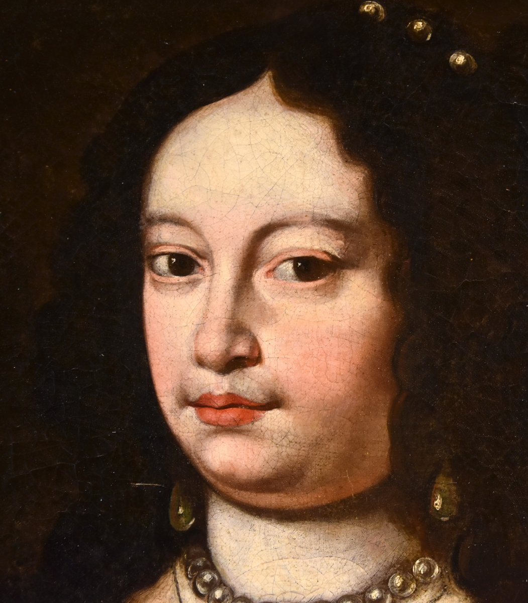 Portrait Of The Duchess Vittoria Farnese d'Este, Jan Van Gelder (antwerp 1621 – Modena 1685)-photo-4