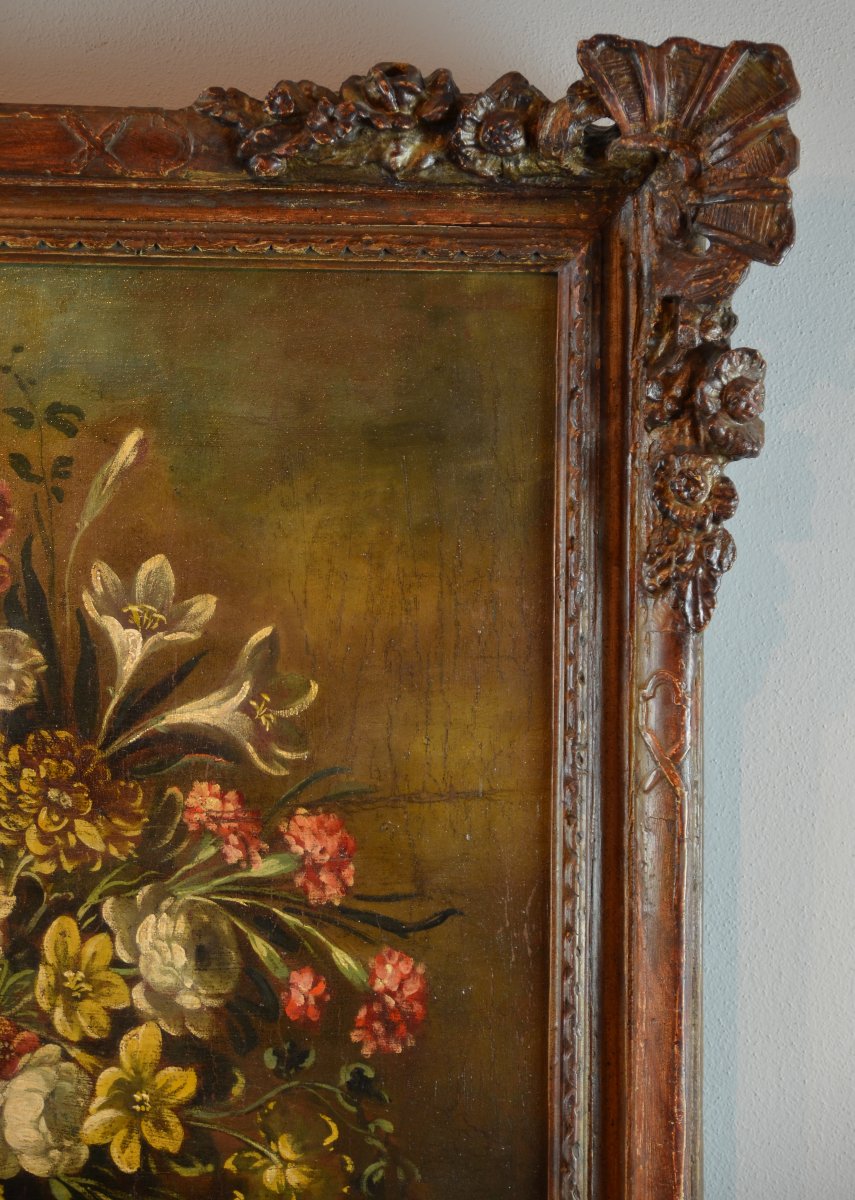 Still Life With Vase Of Flowers Italian, School Of The Nineteenth Century-photo-3