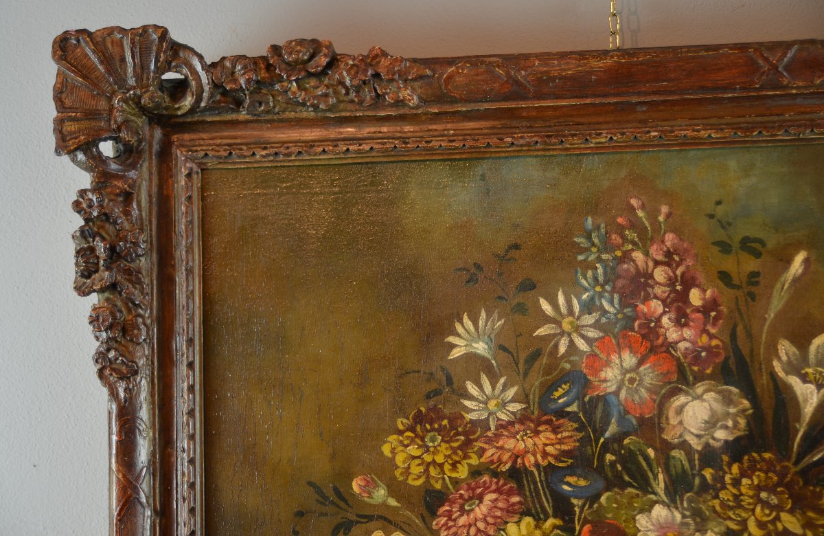 Still Life With Vase Of Flowers Italian, School Of The Nineteenth Century-photo-2