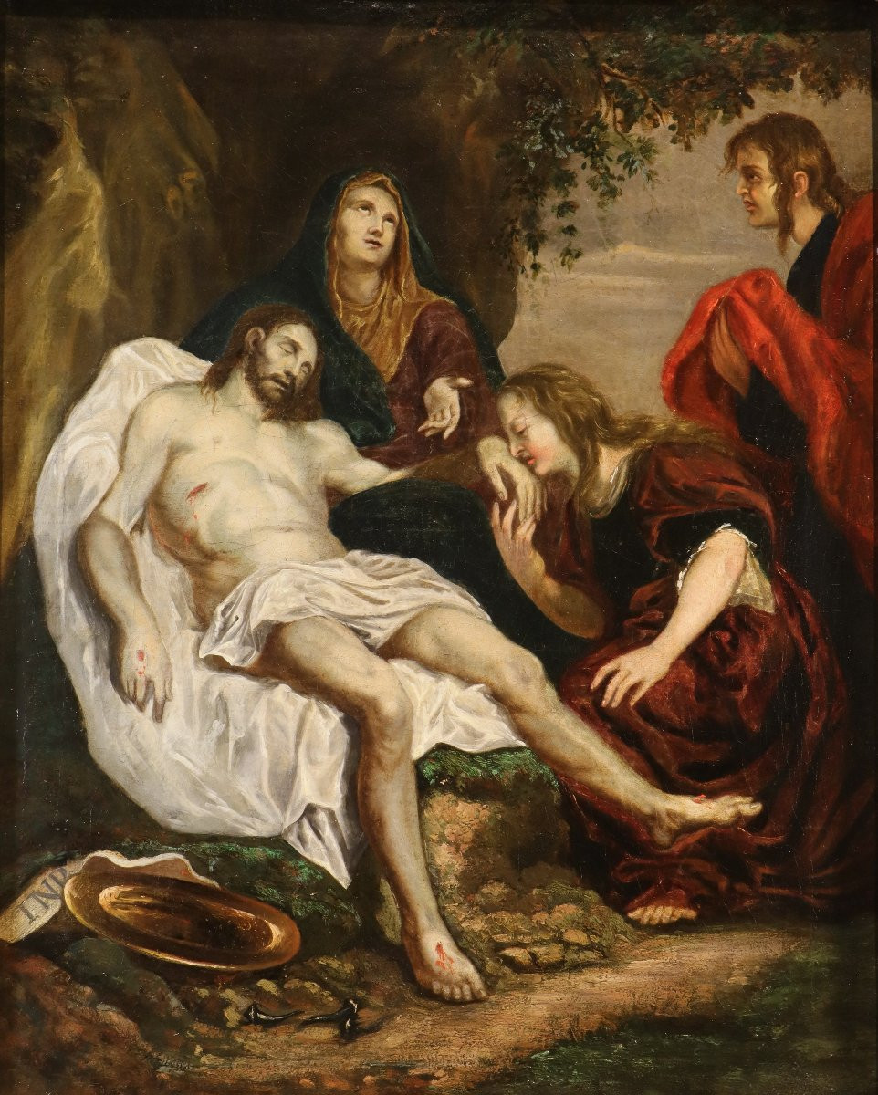La Déploration du Christ, Suiveur d'Anthoon van Dyck (Anvers 1599 - Londres 1641)-photo-3