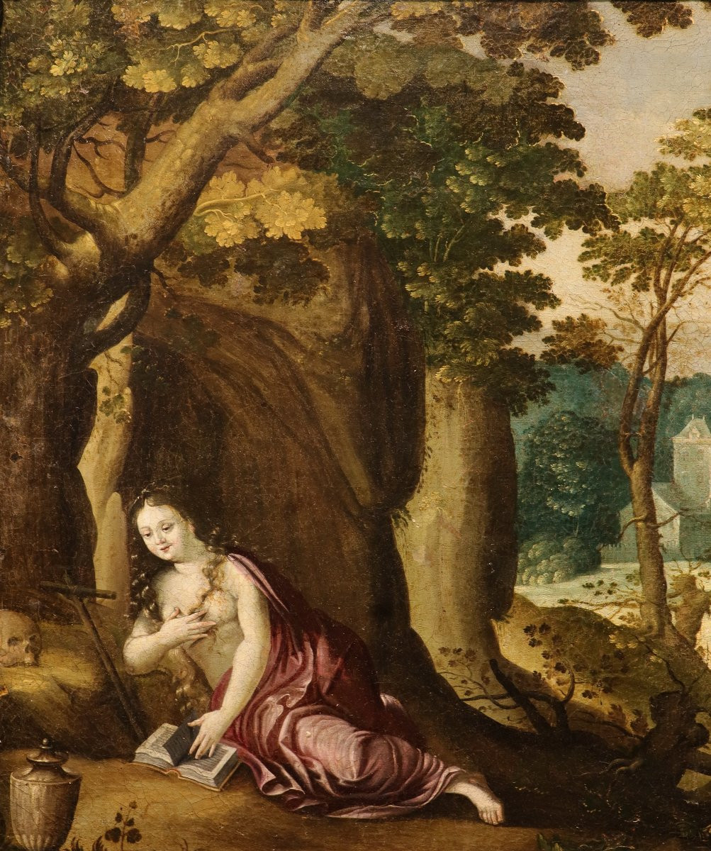 Fantastic Landscape With Mary Magdalene, Paul Bril (antwerp, 1554 – Rome, 1626) Workshop Of-photo-3