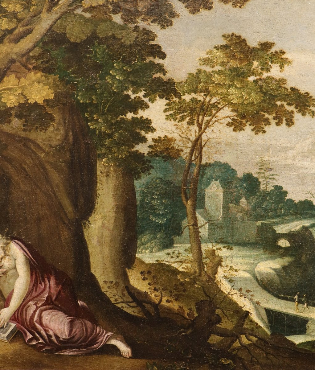 Fantastic Landscape With Mary Magdalene, Paul Bril (antwerp, 1554 – Rome, 1626) Workshop Of-photo-1