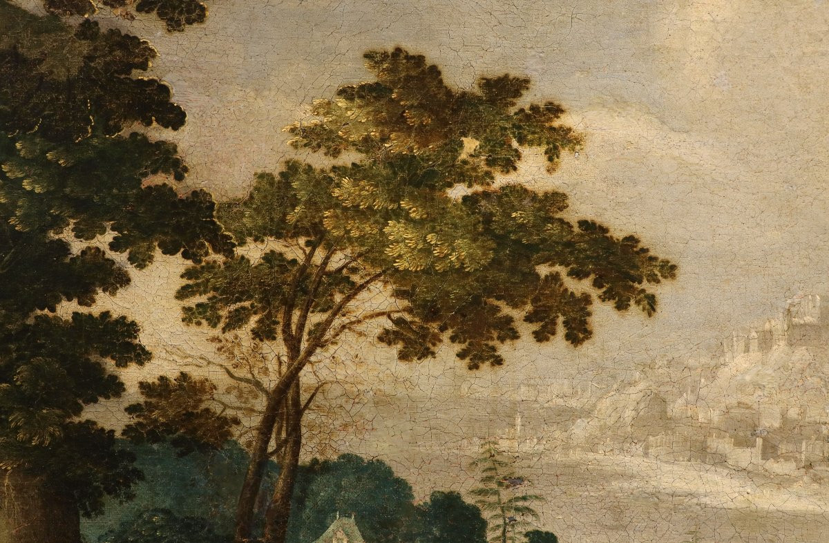 Fantastic Landscape With Mary Magdalene, Paul Bril (antwerp, 1554 – Rome, 1626) Workshop Of-photo-4