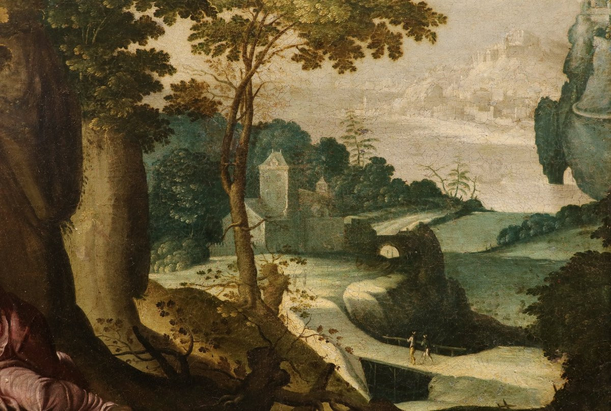 Fantastic Landscape With Mary Magdalene, Paul Bril (antwerp, 1554 – Rome, 1626) Workshop Of-photo-7