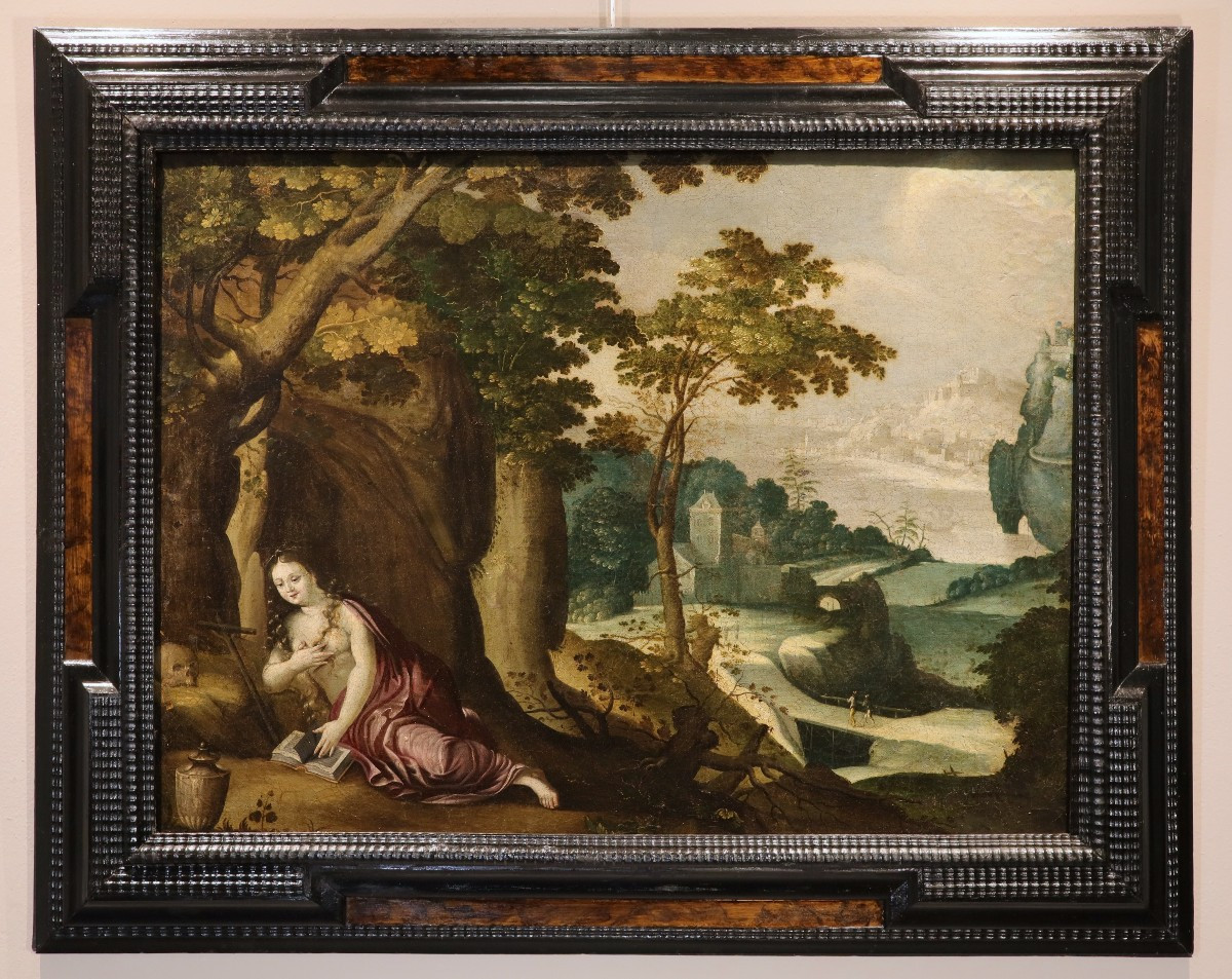 Fantastic Landscape With Mary Magdalene, Paul Bril (antwerp, 1554 – Rome, 1626) Workshop Of