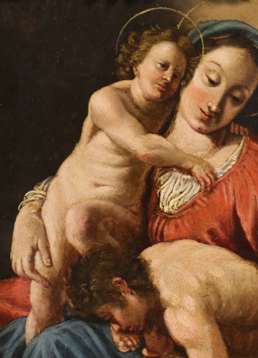 Antonio Molinari (Venise, 1655-1704), Madone à l'Enfant et Saint Jean-Baptiste -photo-4