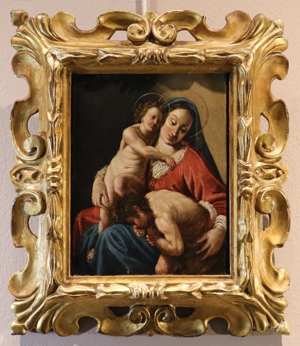 Antonio Molinari (Venise, 1655-1704), Madone à l'Enfant et Saint Jean-Baptiste 