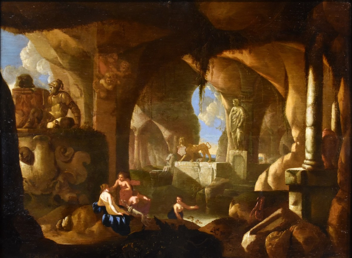 Diana And The Nymphs Bathing, Jacques Muller (utrecht 1630 - 1680) Signed: 'j. Muller'