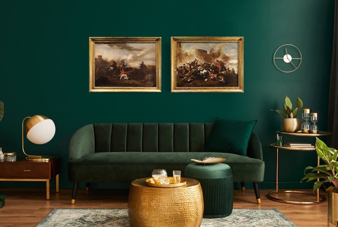 Jacques Courtois le Bourguignon (1621 - 1676), Paire de tableaux scènes de bataille-photo-4