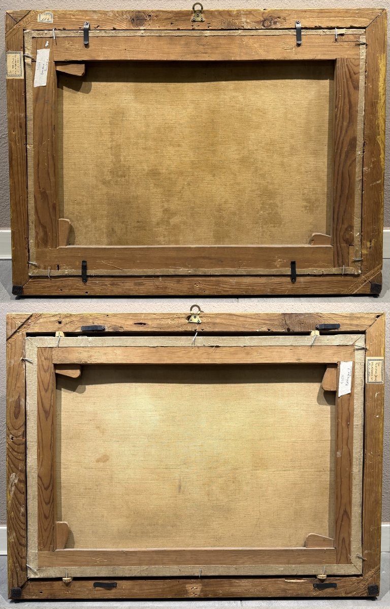 Jacques Courtois le Bourguignon (1621 - 1676), Paire de tableaux scènes de bataille-photo-8