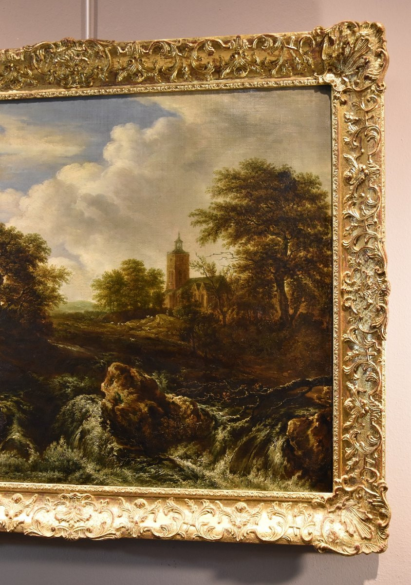 Paysage Boisé Avec Cascade, Jacob Van Ruisdael (haarlem 1628-amsterdam 1682) Attribuable  -photo-4