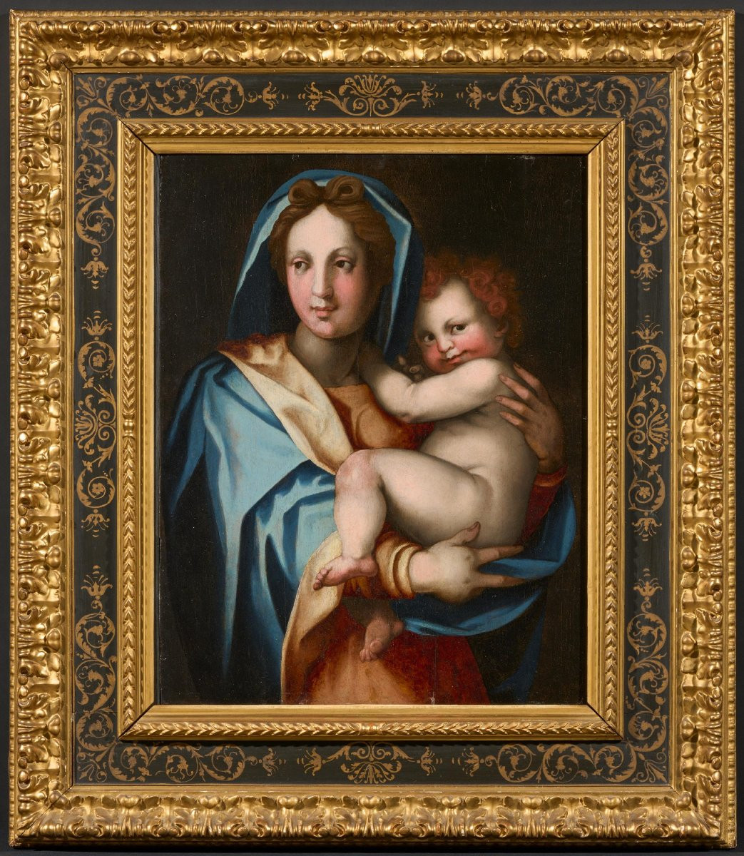 Madonna And Child, Workshop Of Andrea Del Sarto (florence 1486 - 1530)-photo-2