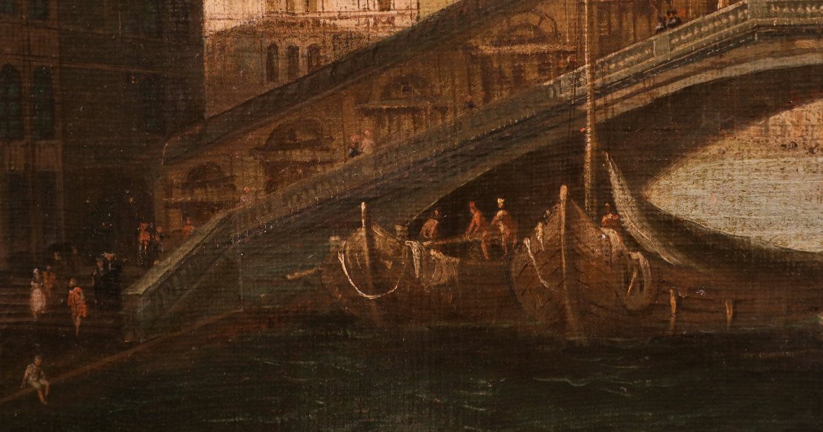 Venise et le pont du Rialto, Gabriele Bella (Venise, 1730 - 1799) Atelier de-photo-6
