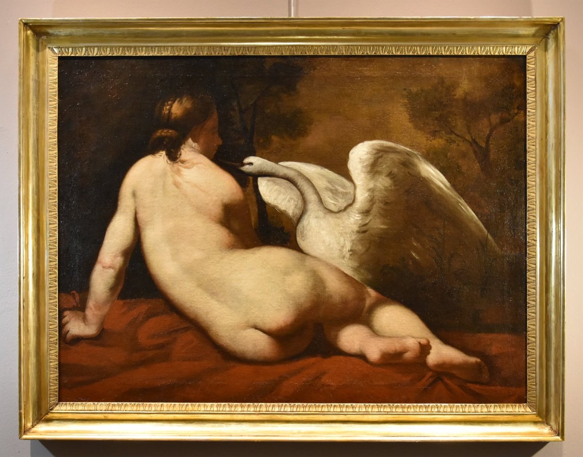 Léda Et Le Cygne, Peintre Français De La Fin Du XVIIIe-photo-2