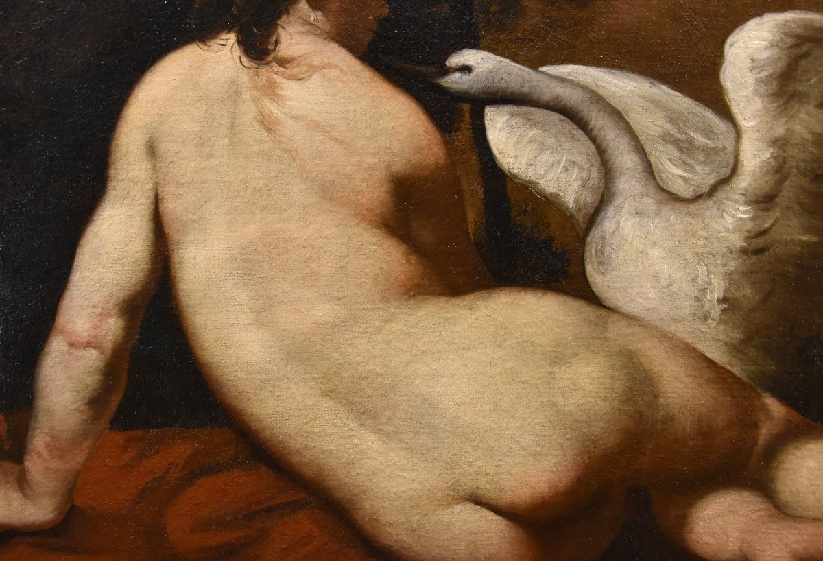 Léda Et Le Cygne, Peintre Français De La Fin Du XVIIIe-photo-1